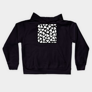 Black and white seamless hearts pattern Kids Hoodie